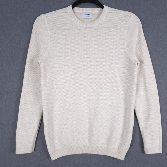 NN07 Hubert Sweater Mens Medium Beige Honeycomb Weave Pullover No Nationality